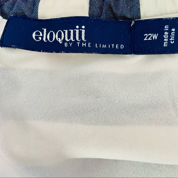 Eloquii Navy Chevron Stripe Strapless Dress 22W - Picture 7 of 10
